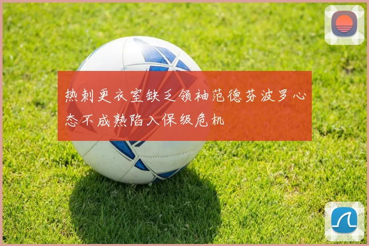 热刺更衣室缺乏领袖范德芬波罗心态不成熟陷入保级危机
